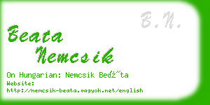 beata nemcsik business card